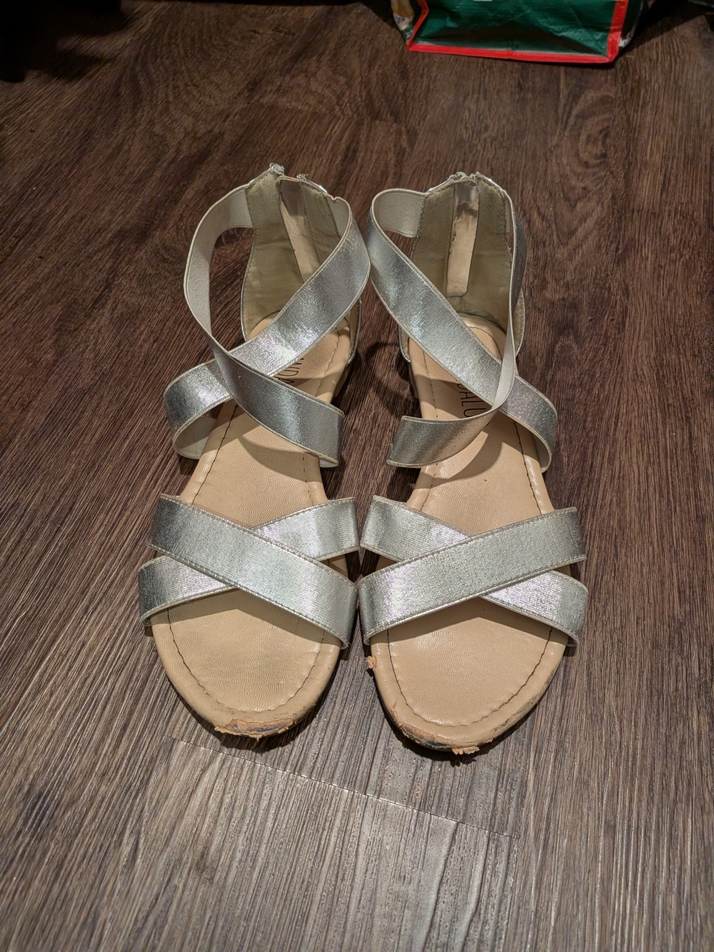 Women’s Silver Strappy Crisscross Sandals